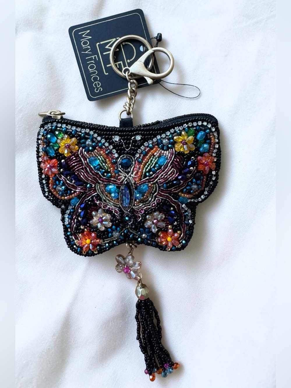 Mary Frances "Flight of Fancy" Beaded Butterfly Coin Purse Keychain